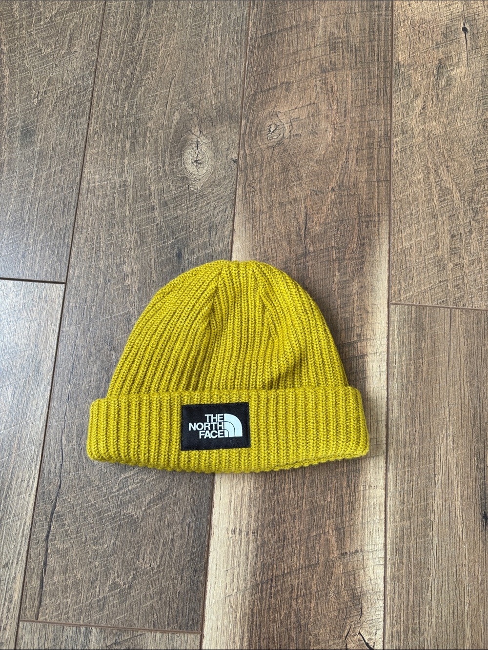 The North Face Mustard Yellow Ribbed Cuffed Beanie